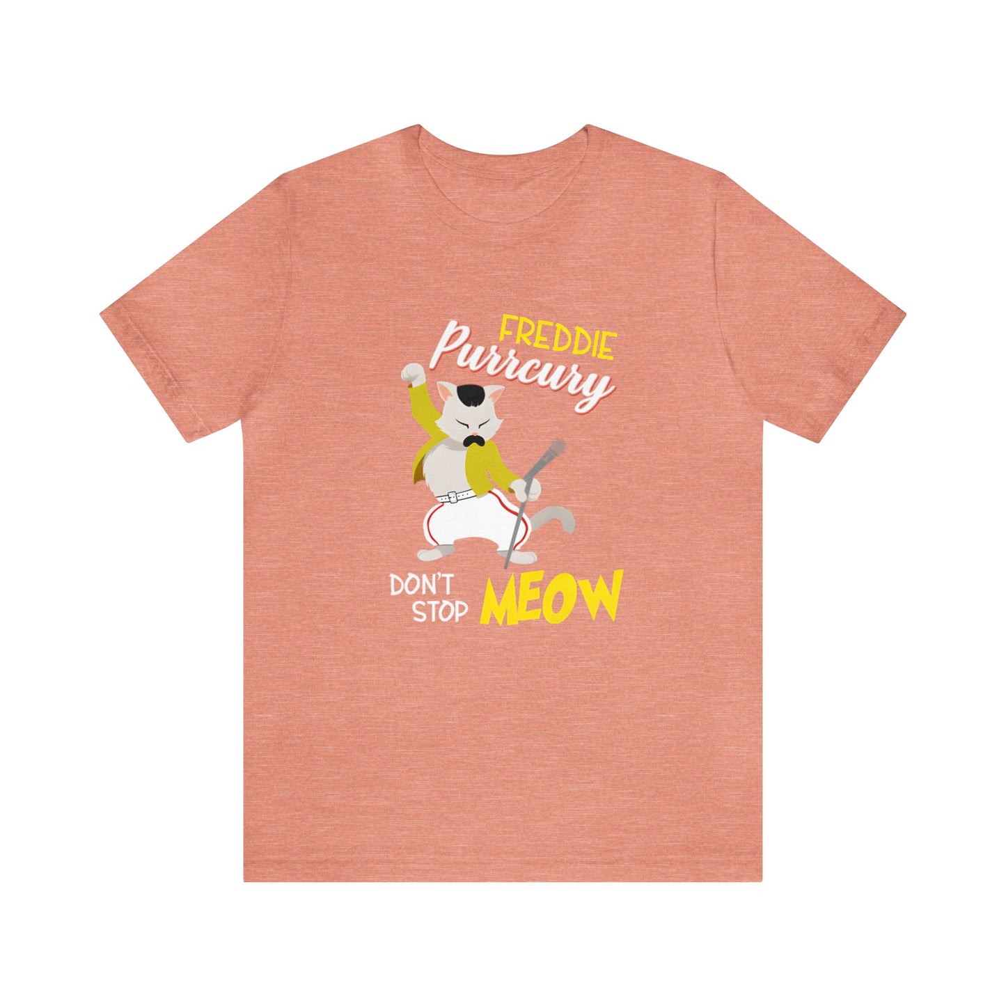 Queen Don't Stop Meow Freddie Purrcury Unisex Jersey Short Sleeve Tee