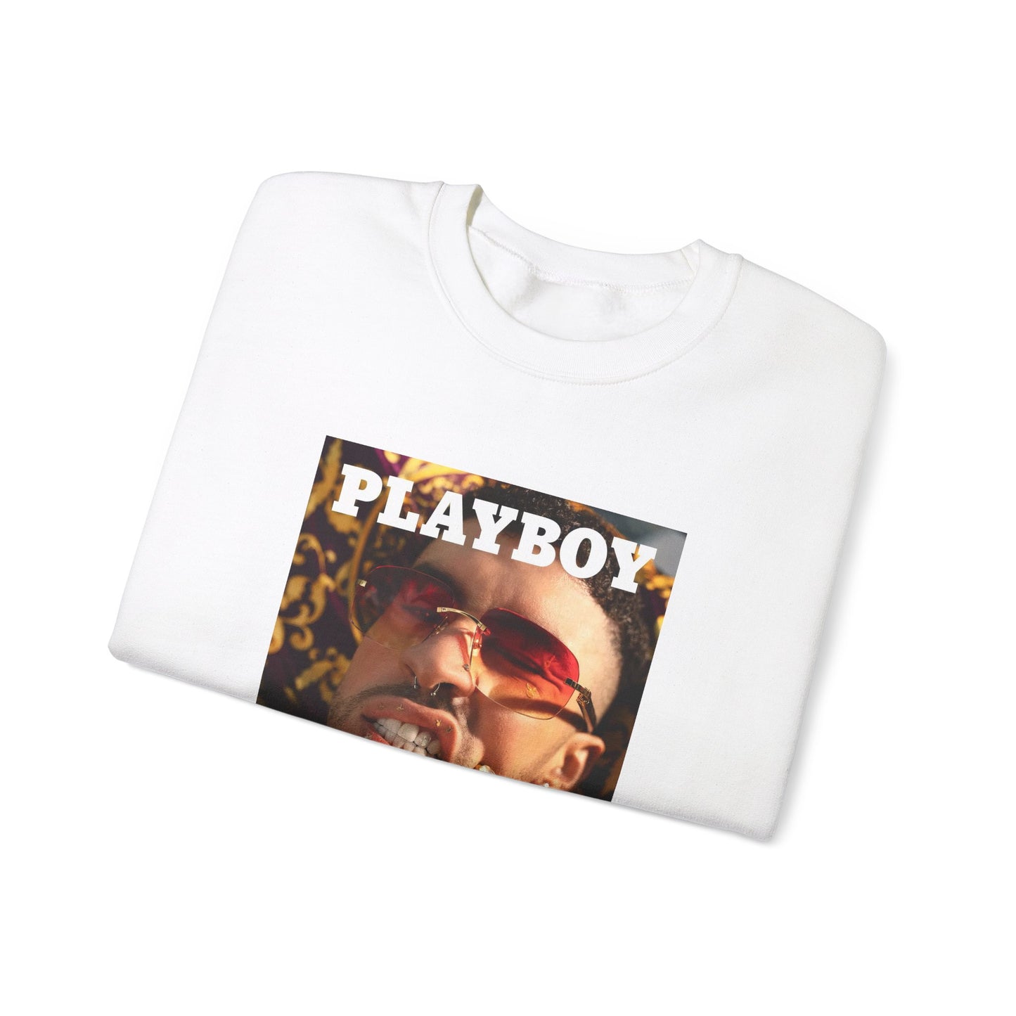 Bad Bunny Playboy Cover Unisex Heavy Blend Crewneck Sweatshirt