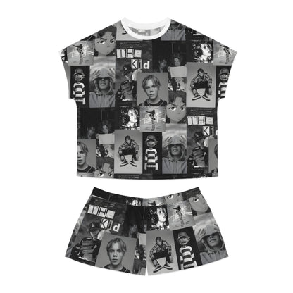 The Kid LAROI Black And White Collage Women's Short Pajama Set