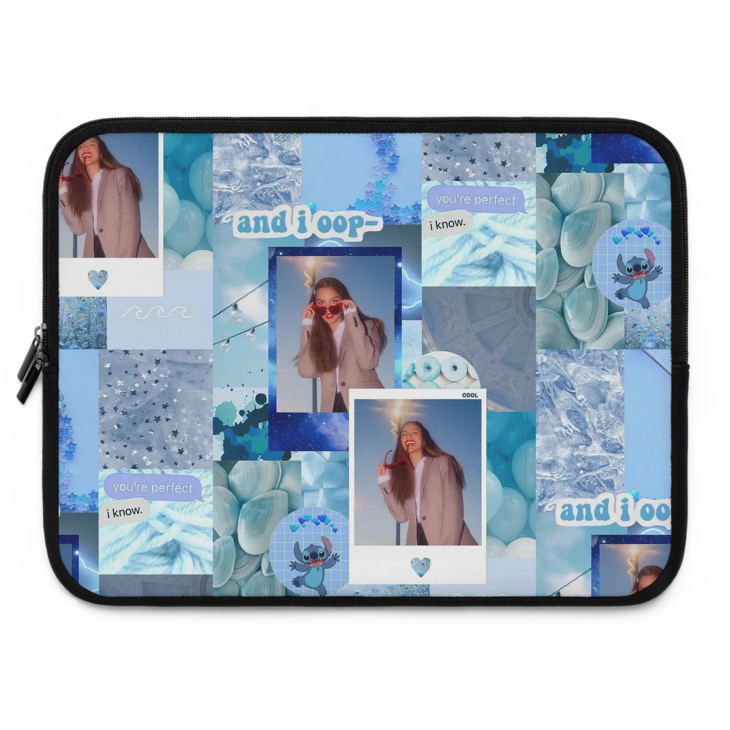 Olivia Rodrigo Light Blue Aesthetic Collage Laptop Sleeve