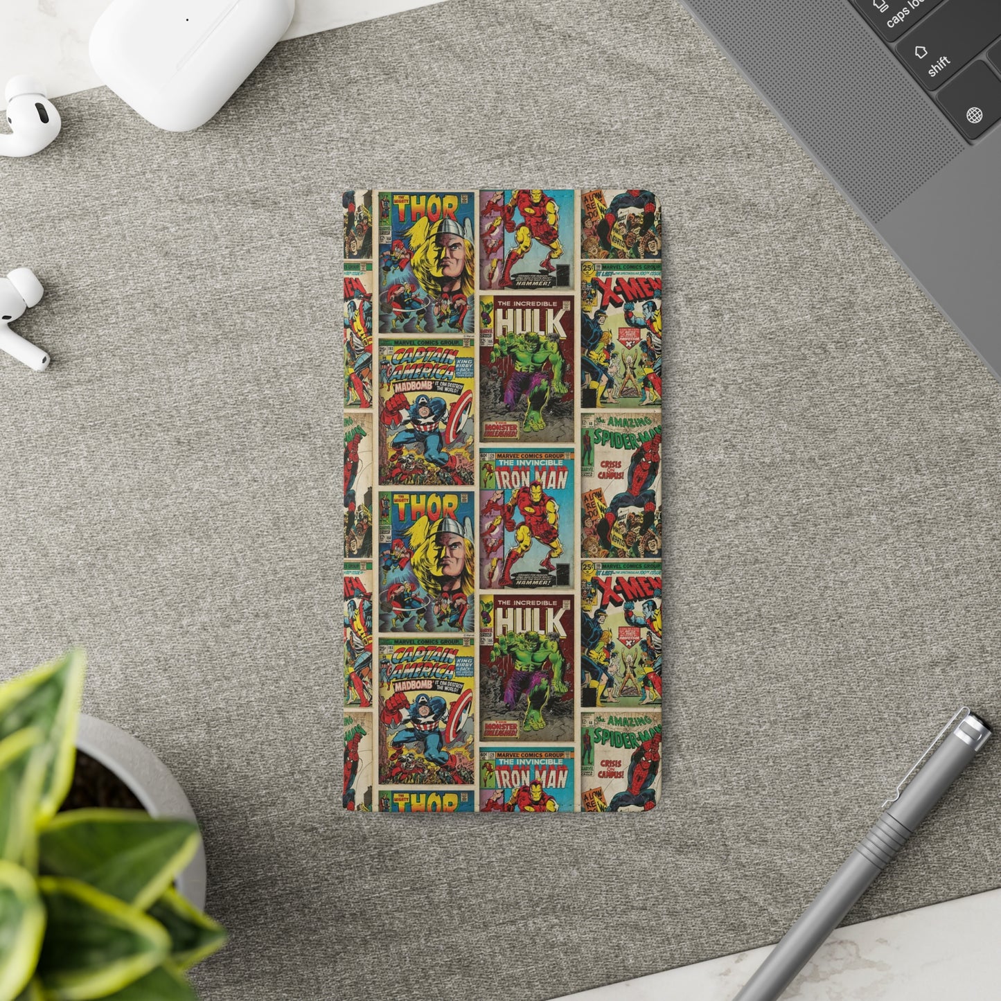 Marvel Comic Book Cover Collage Phone Flip Case