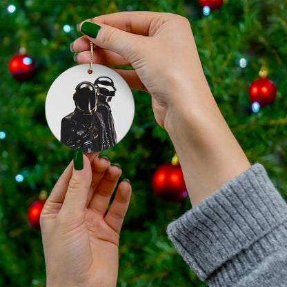 Daft Punk In Black Suits Ceramic Ornament