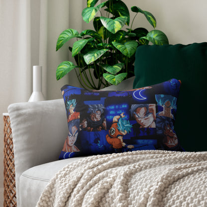 Dragon Ball Z Saiyan Moonlight Collage Spun Polyester Lumbar Pillow