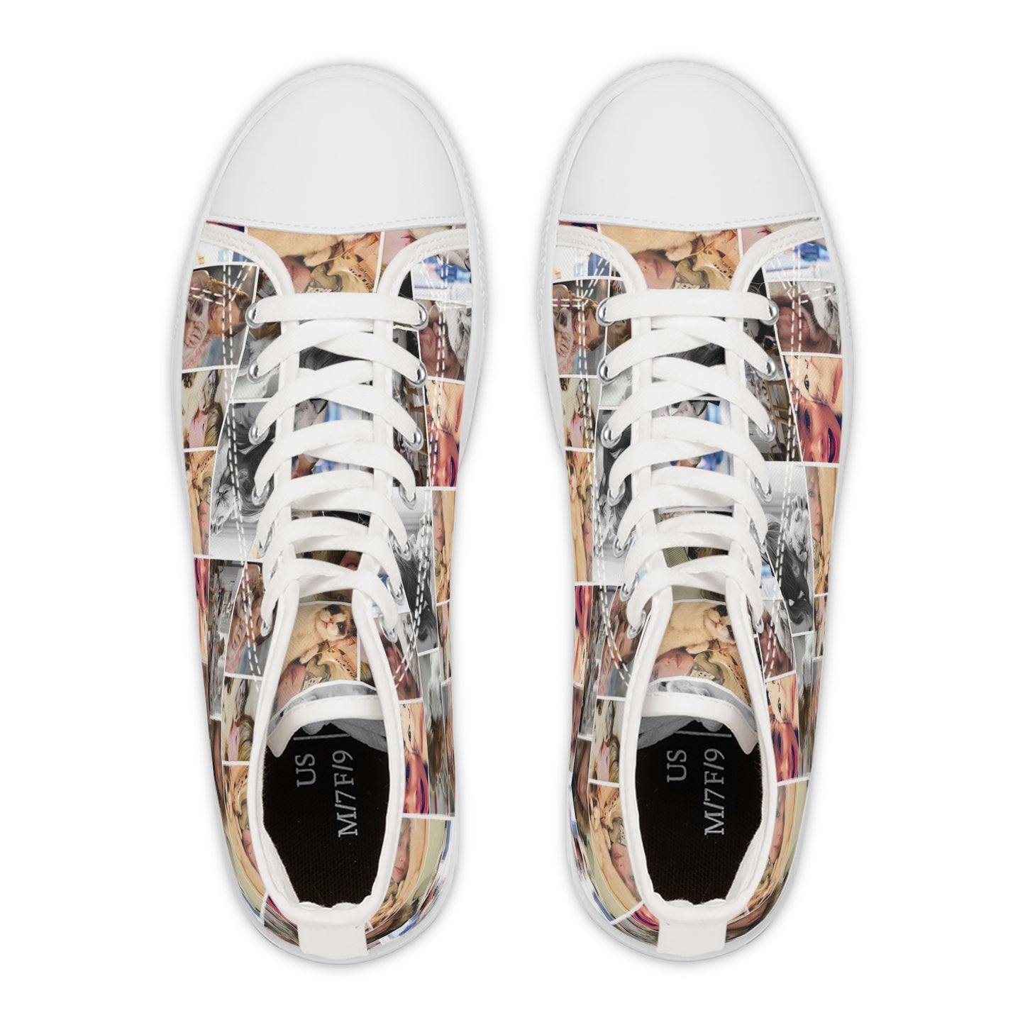 Taylor Swift's Cats Collage Pattern Women's High Top Sneakers