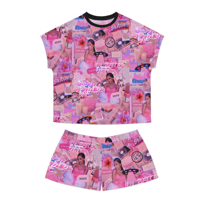 Ariana Grande Purple Vibes Collage Women's Short Pajama Set