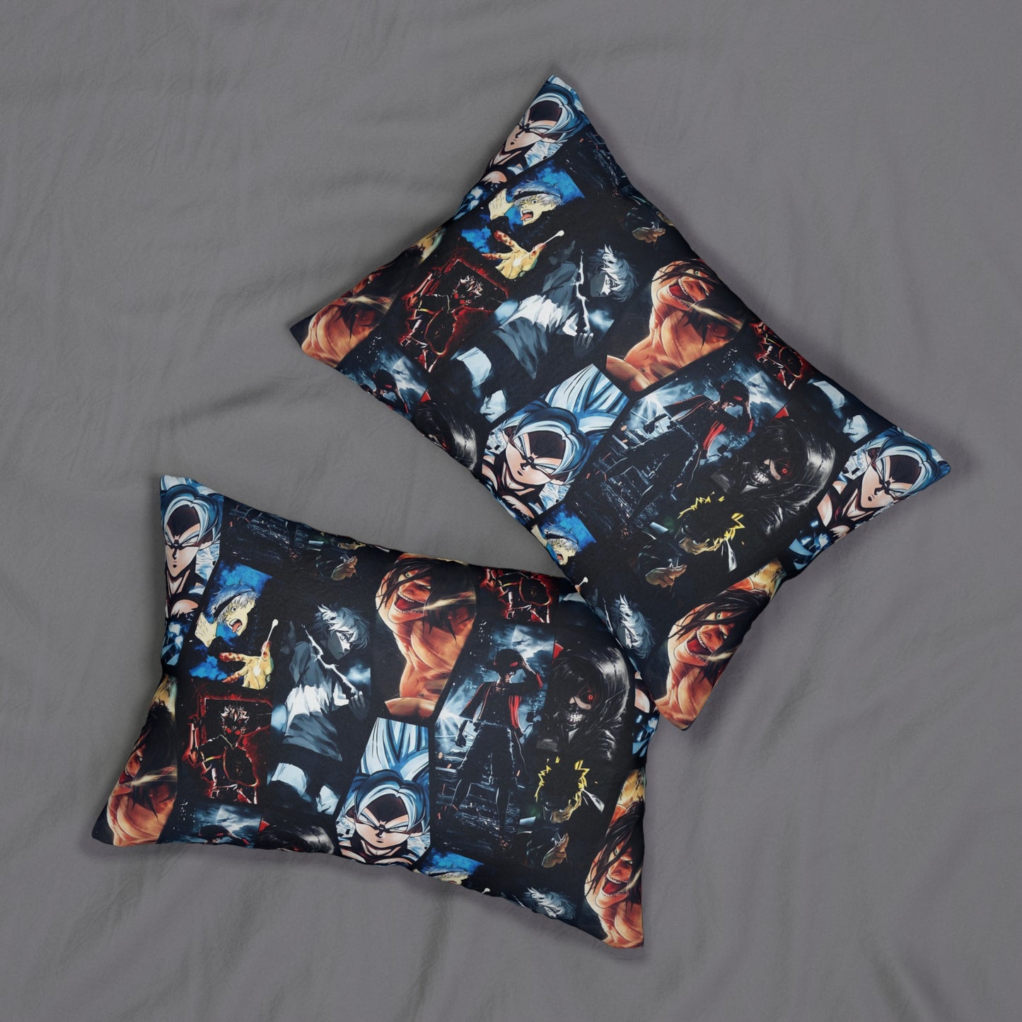 Anime Hero Montage Spun Polyester Lumbar Pillow