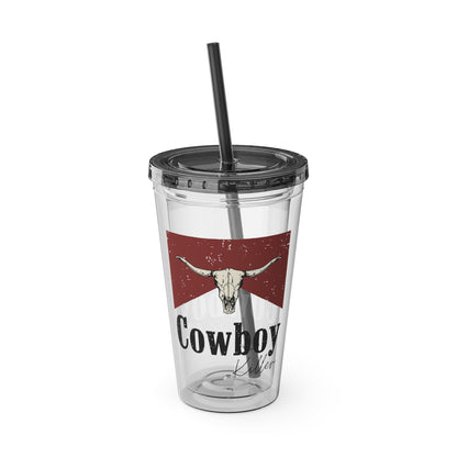 Morgan Wallen Cowboy Killer Sunsplash Tumbler with Straw