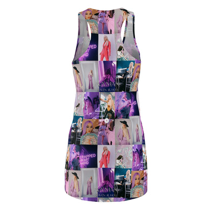 Ava Max Belladonna Photo Collage Women's Cut & Sew Racerback Dress