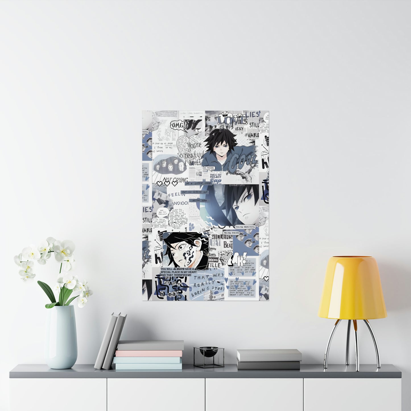 Demon Slayer Giyu Aesthetic Collage Matte Vertical Poster