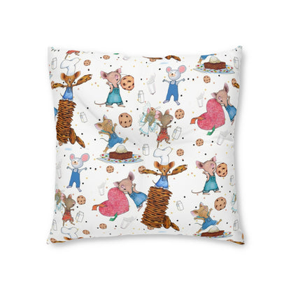 If You Give A Mouse A Cookie Collage Tufted Floor Pillow, Square