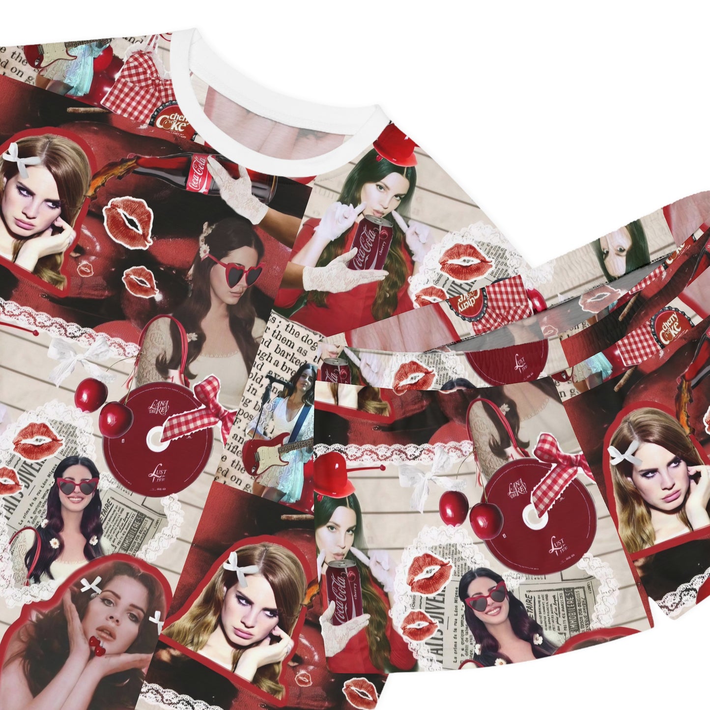 Lana Del Rey Cherry Coke Collage Women's Short Pajama Set