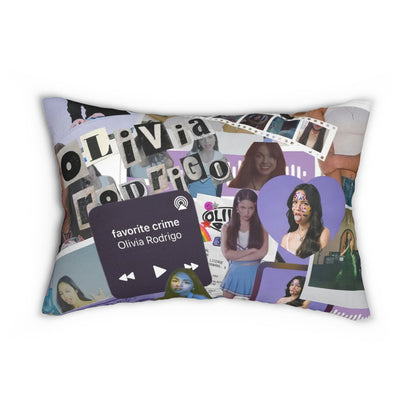 Olivia Rodrigo Deja Vu Collage Polyester Lumbar Pillow