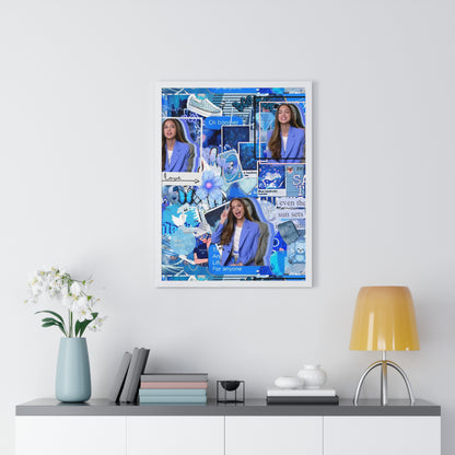 Olivia Rodrigo Blue Aesthetic Collage Framed Print