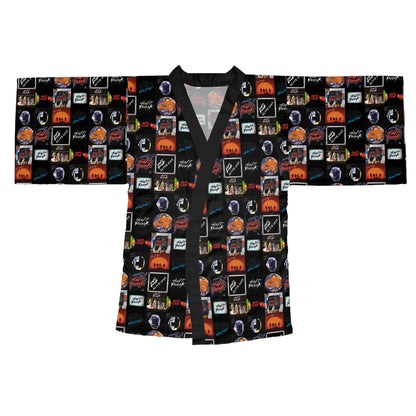 Daft Punk Album Cover Art Collage Long Sleeve Kimono Robe