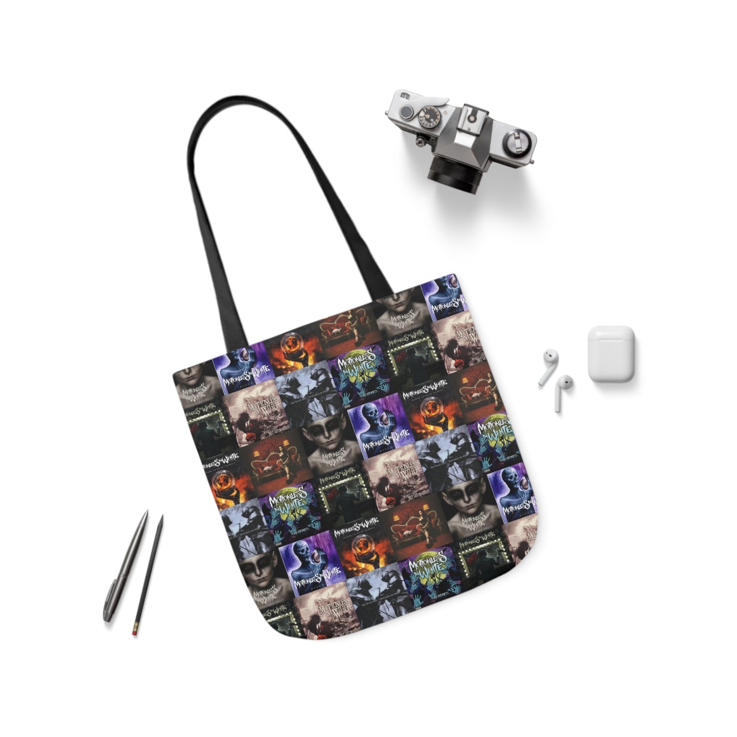 Motionless In White Album Cover Collage Polyester Canvas Tote Bag