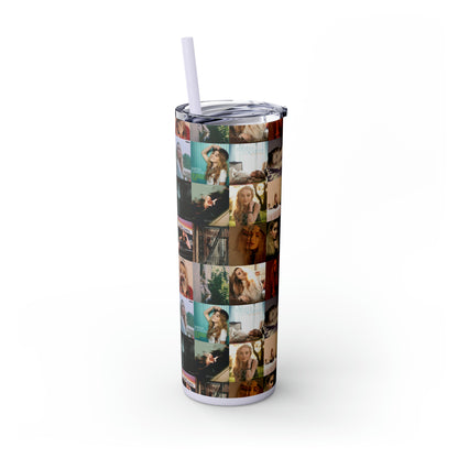 Sabrina Carpenter Album Cover Collage Skinny Tumbler with Straw