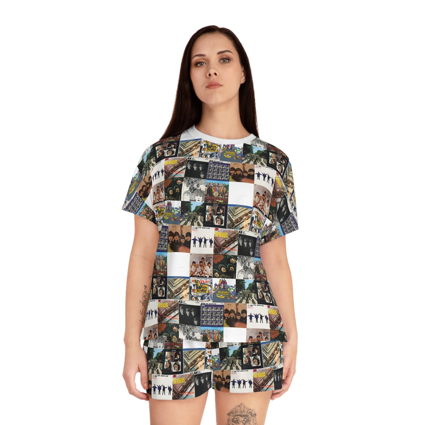 The Beatles Album Cover Collage Women's Short Pajama Set