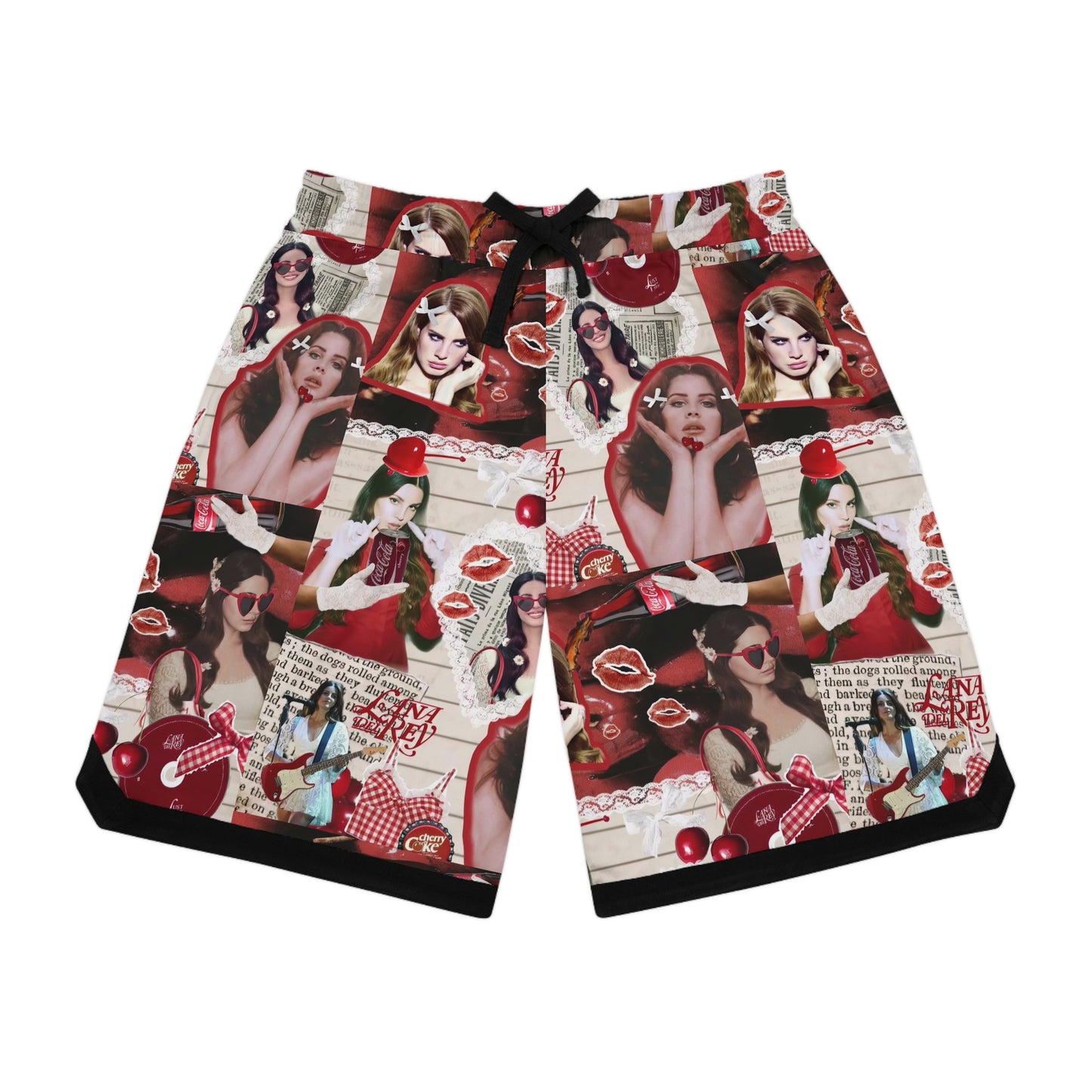 Lana Del Rey Cherry Coke Collage Basketball Rib Shorts