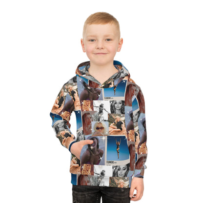 Miley Cyrus Flowers Photo Collage Kid's Hoodie