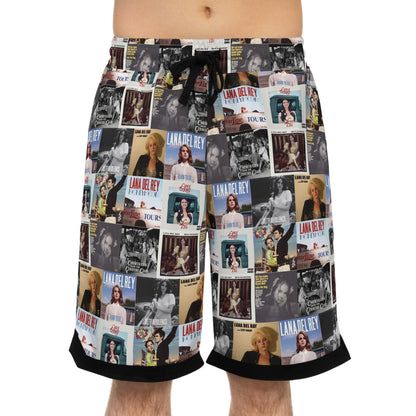 Lana Del Rey Album Cover Collage Basketball Rib Shorts