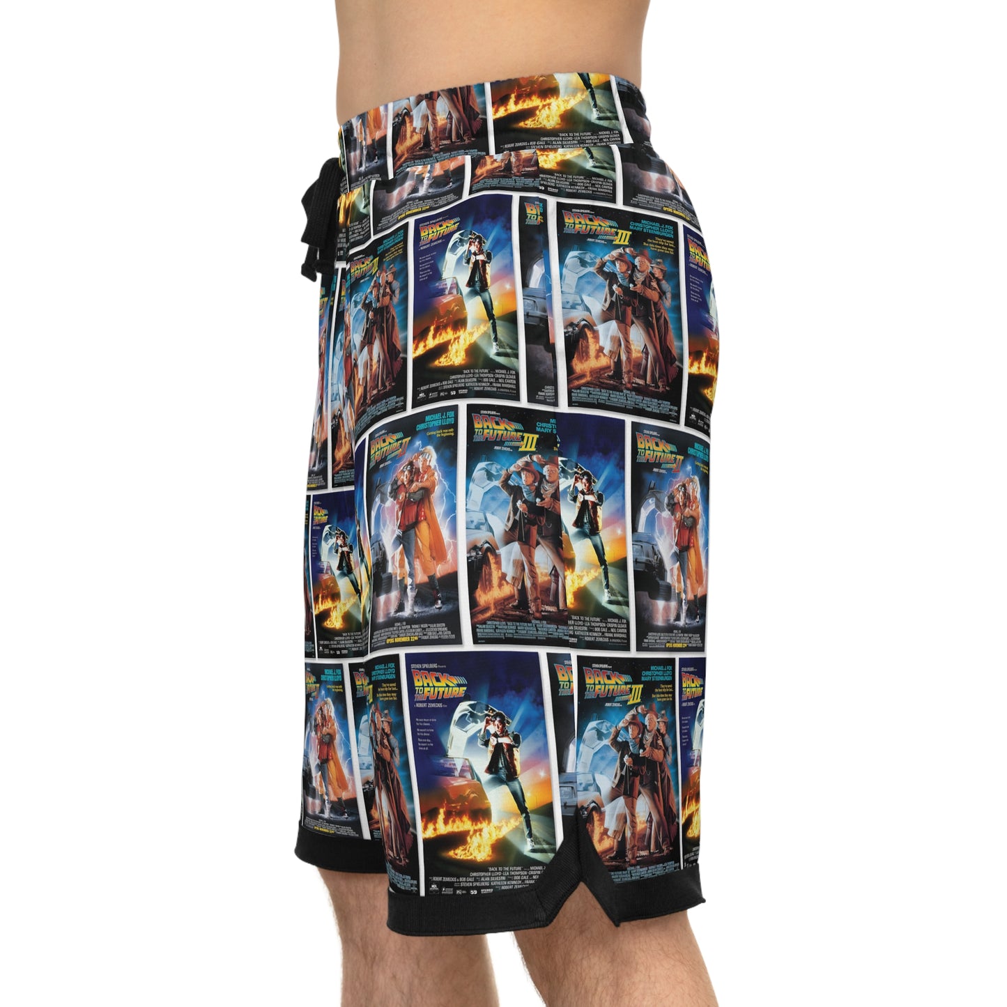 Back To The Future Movie Posters Collage Basketball Rib Shorts