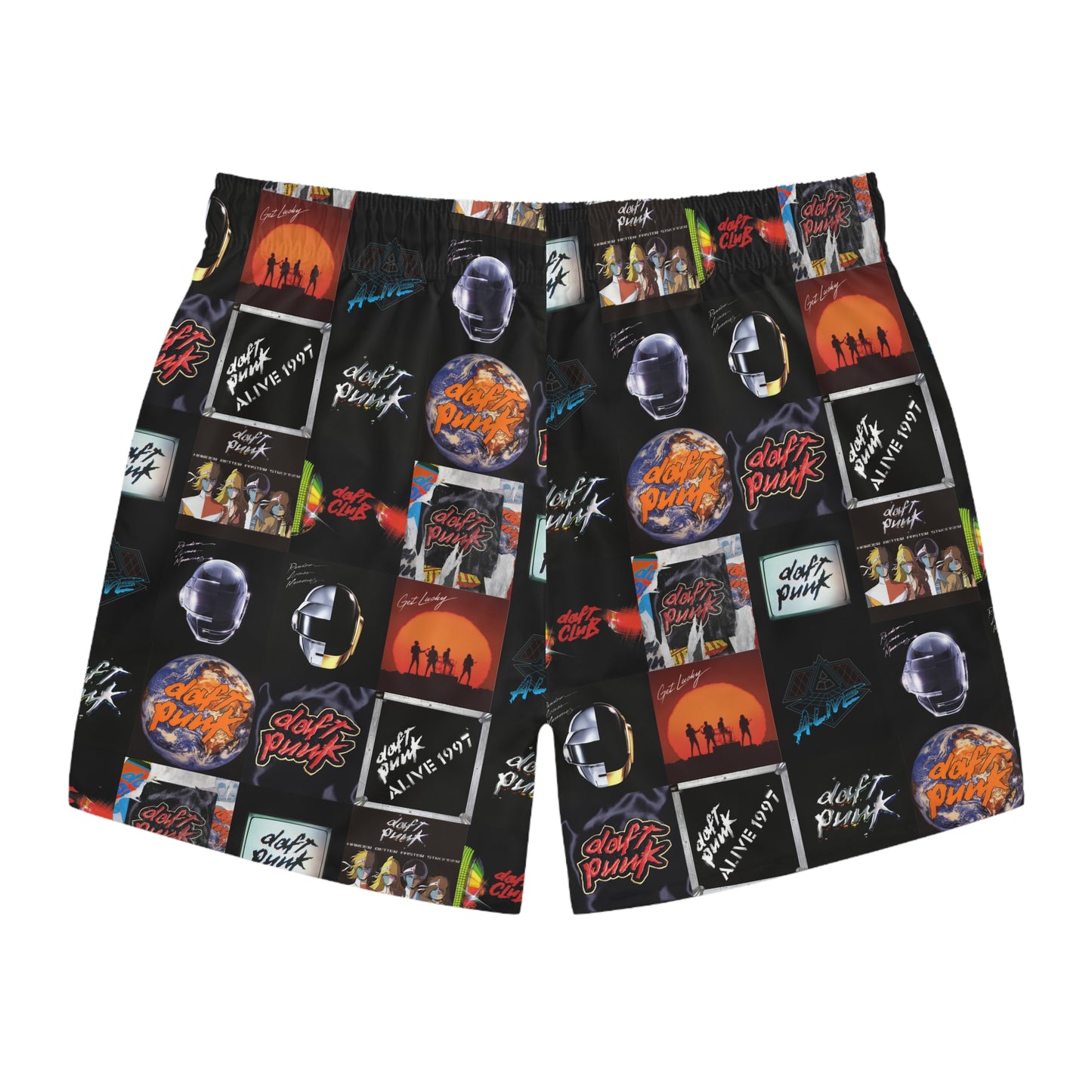 Daft Punk Album Cover Art Collage Men's Swim Trunks