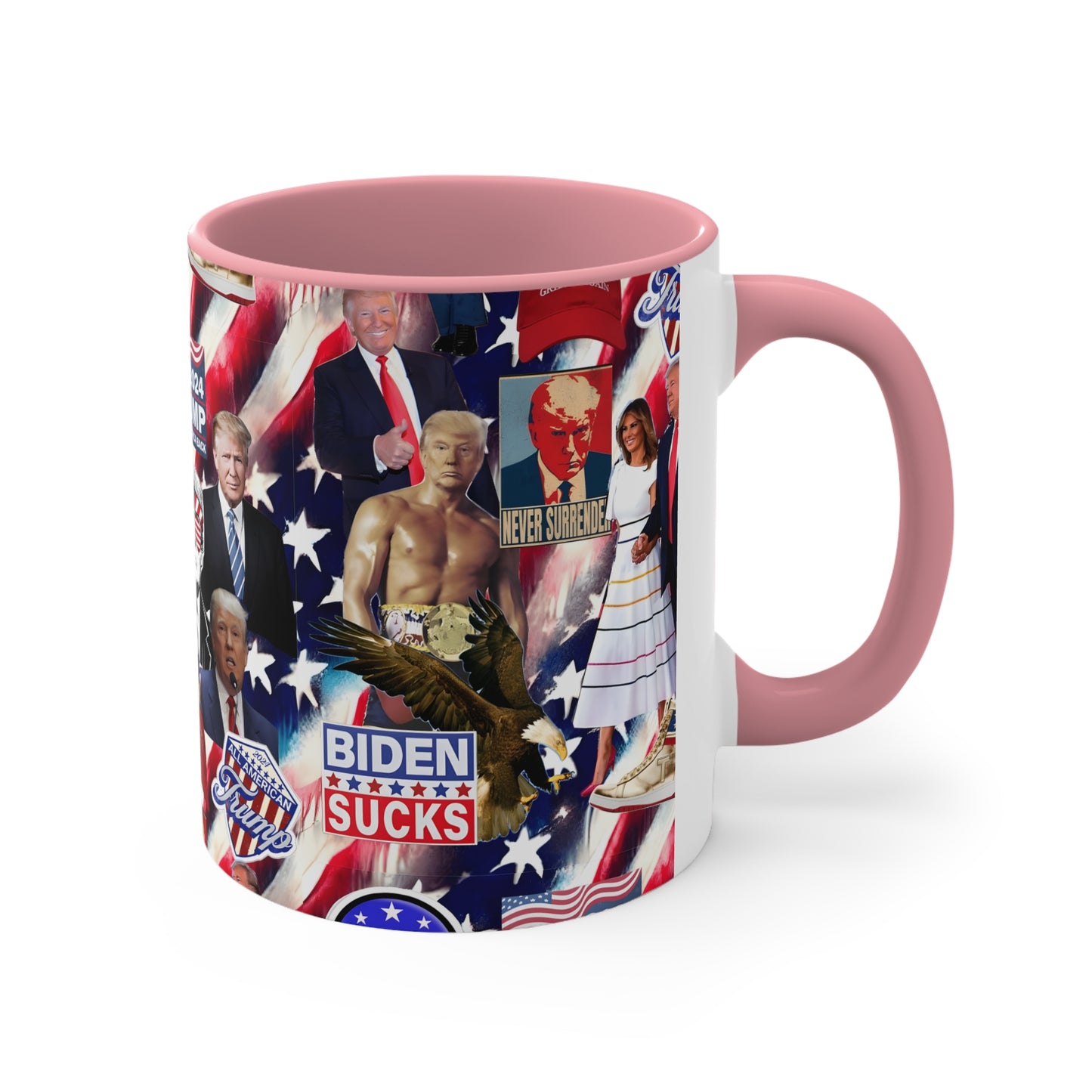 Donald Trump 2024 MAGA Montage Accent Coffee Mug