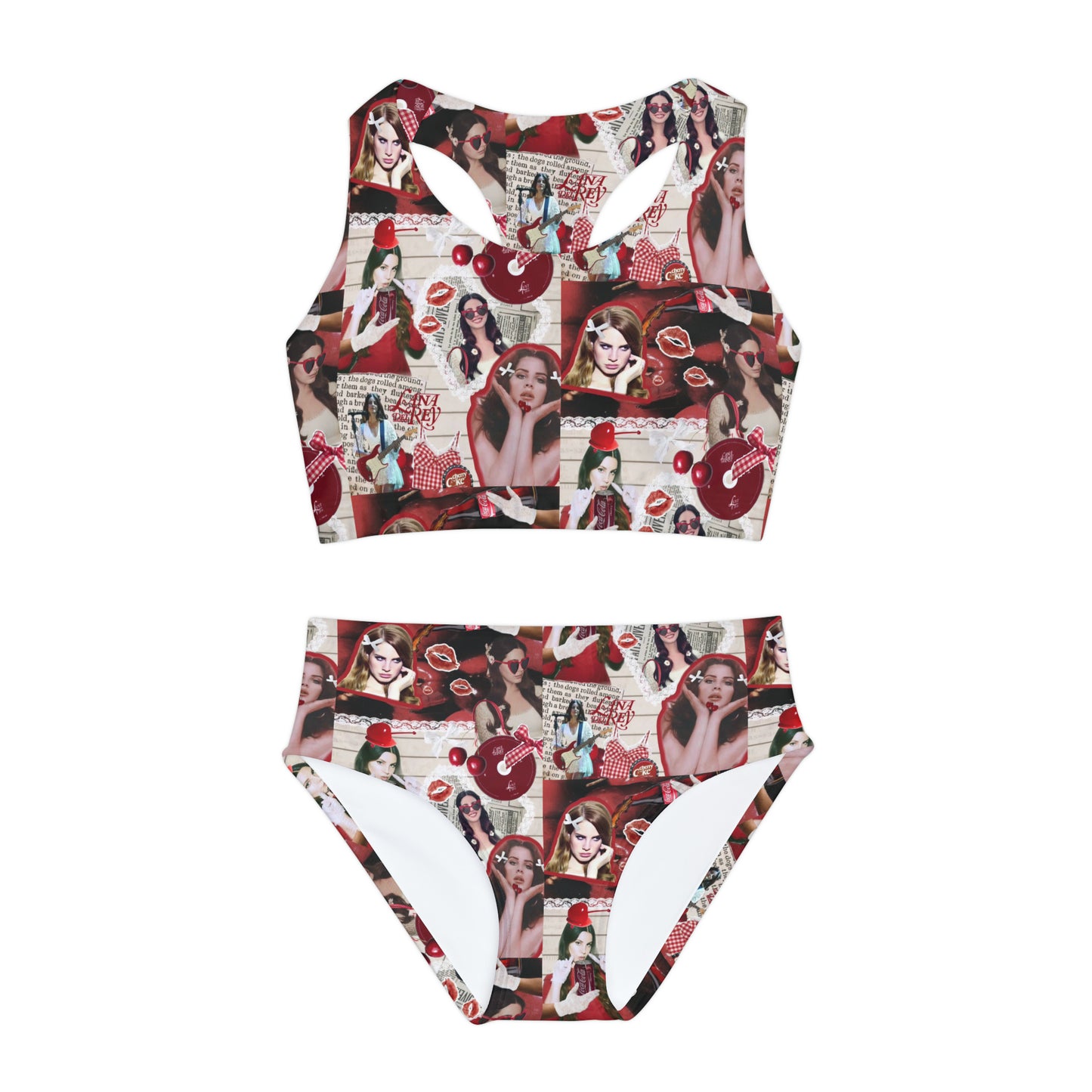 Lana Del Rey Cherry Coke Collage Girls Two Piece Swimsuit