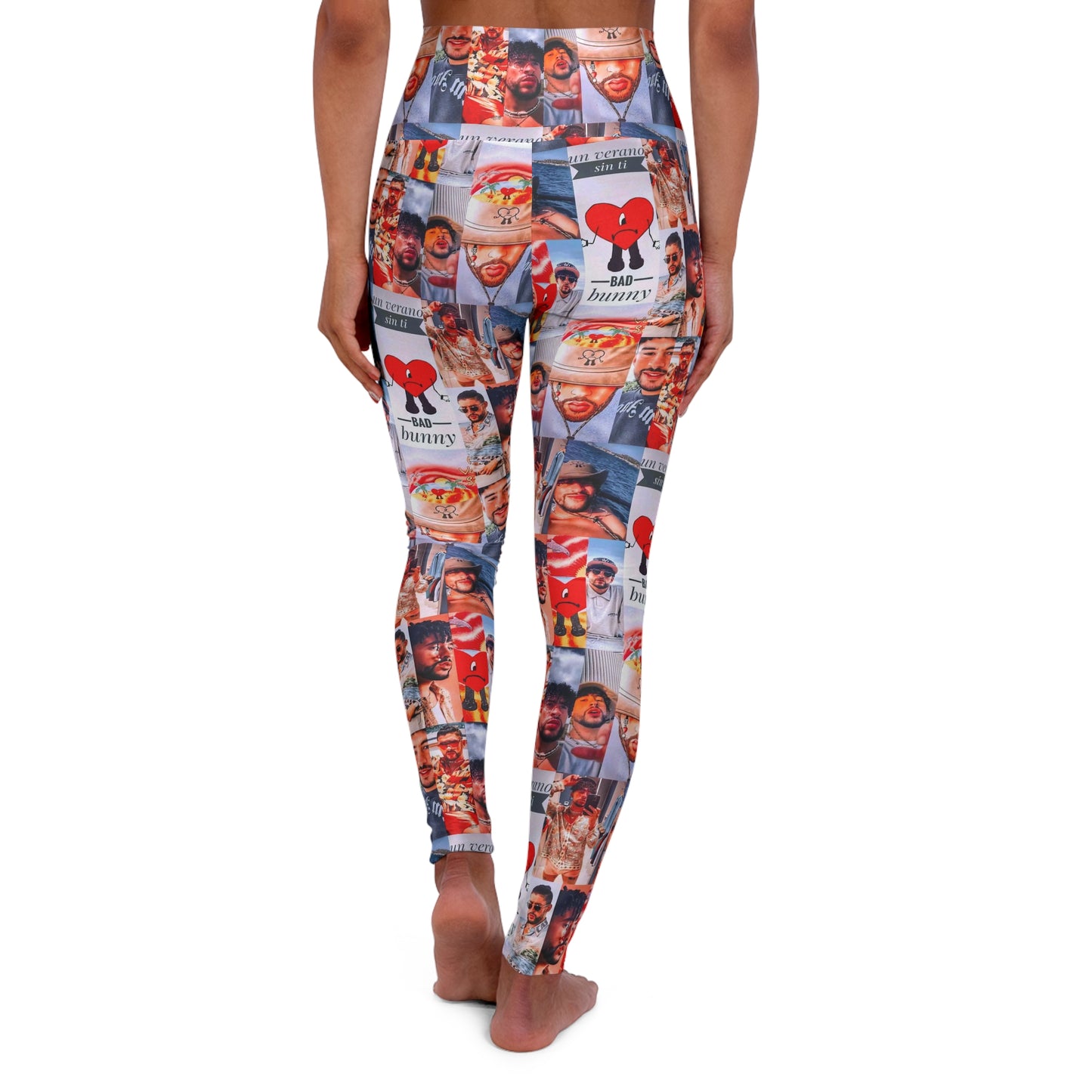 Bad Bunny Un Verano Sin Ti Photo Collage High Waisted Yoga Leggings