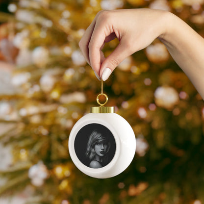 Taylor Swift Noir Christmas Ball Ornament