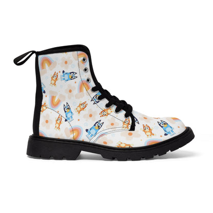 Bluey Rainbows & Flowers Pattern Women's Canvas Boots