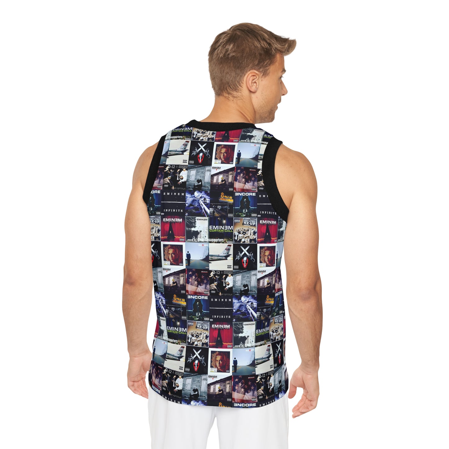 Eminem Album Art Cover Collage Unisex Basketball Jersey