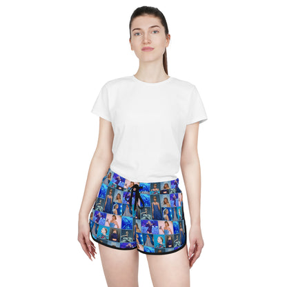 Taylor Swift Blue Aesthetic Collage Women's Relaxed Shorts