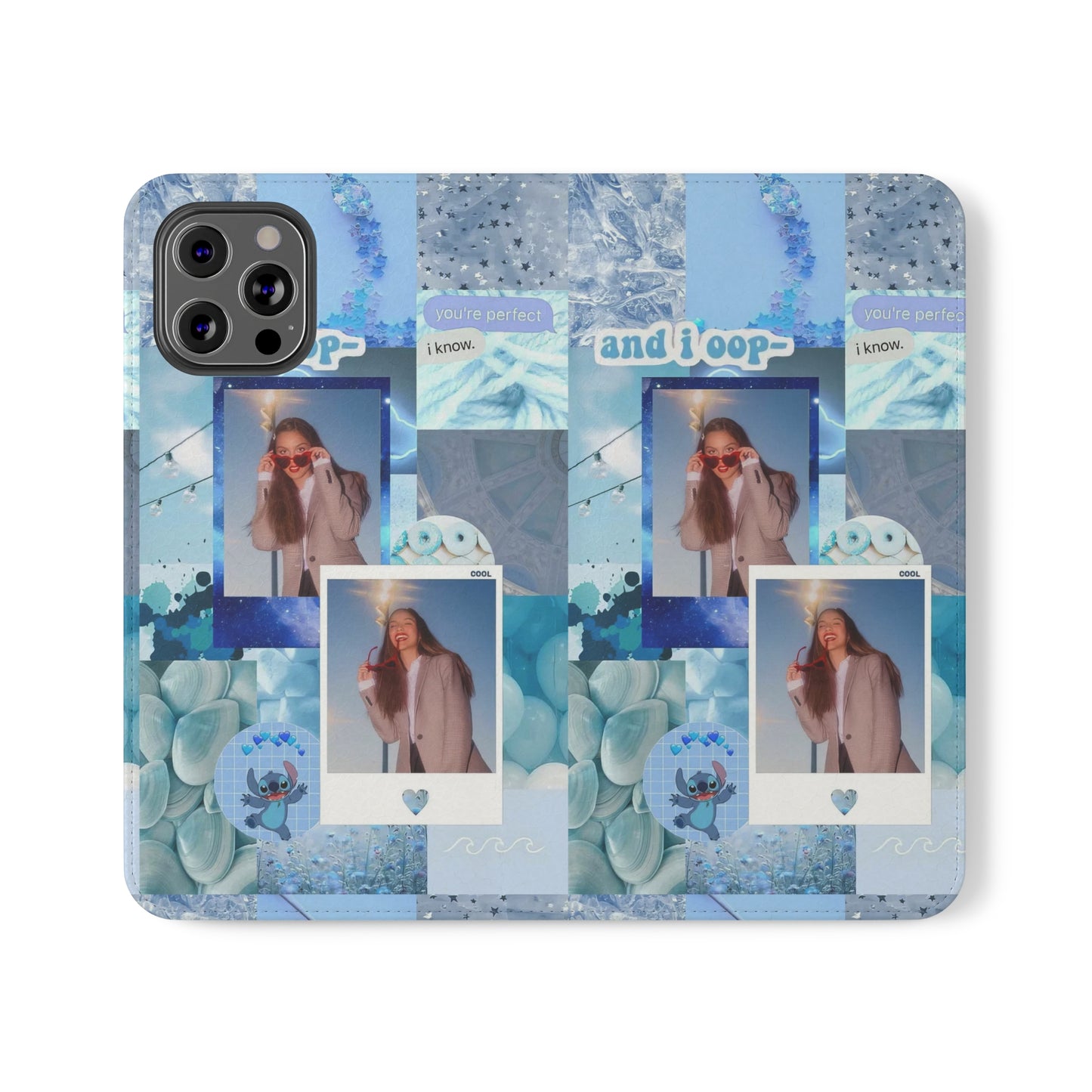 Olivia Rodrigo Light Blue Aesthetic Collage Phone Flip Case