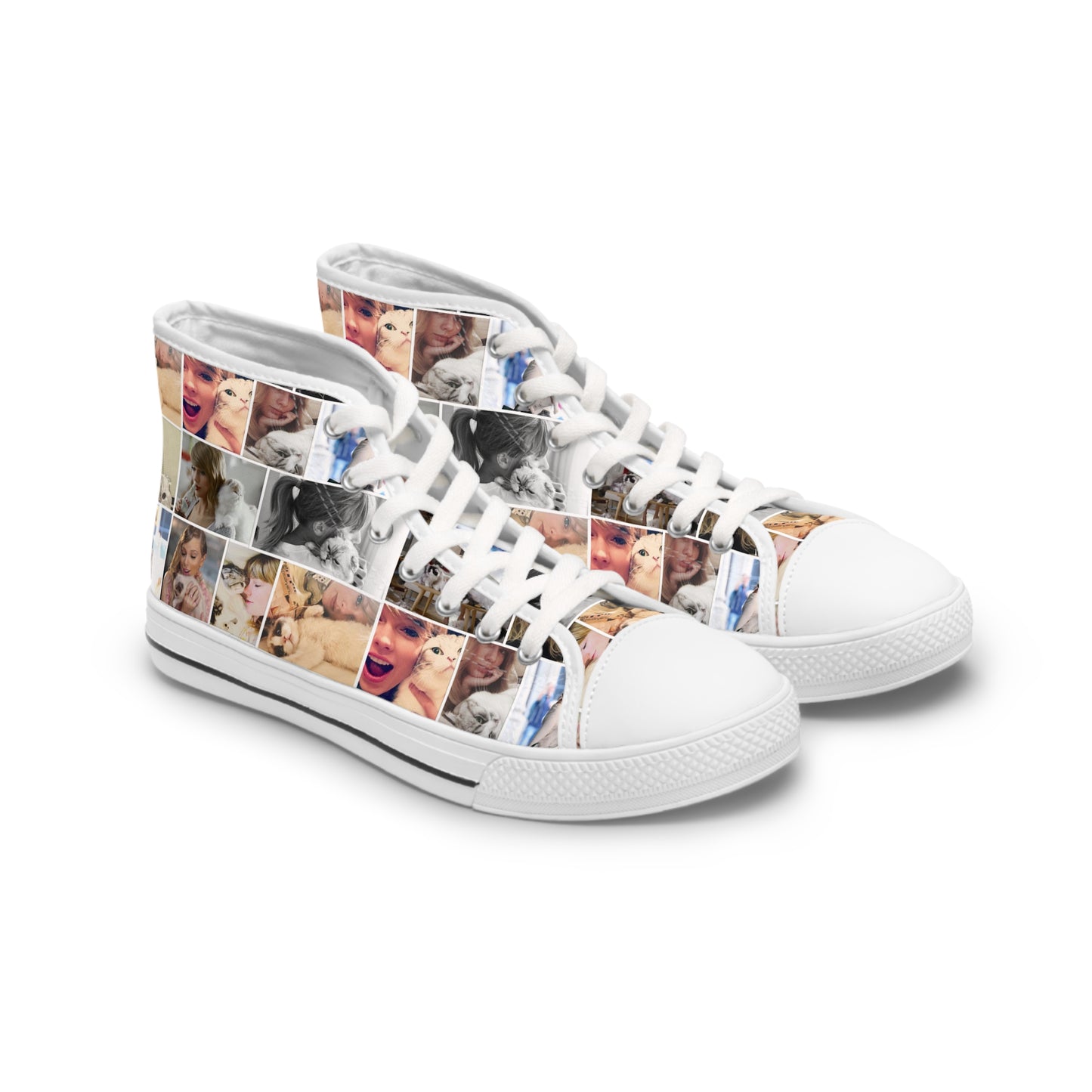 Taylor Swift's Cats Collage Pattern Women's High Top Sneakers