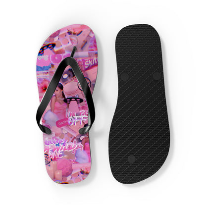 Ariana Grande Purple Vibes Collage Flip Flops