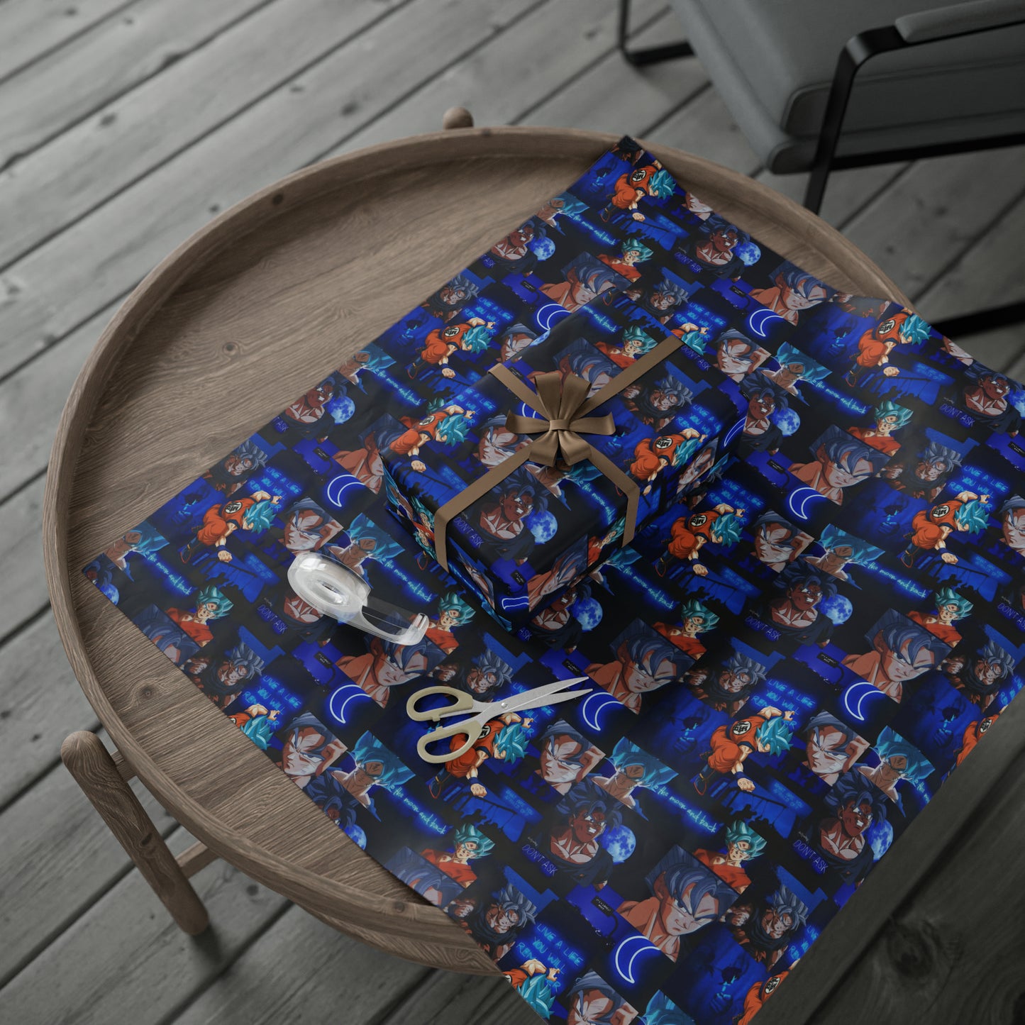 Dragon Ball Z Saiyan Moonlight Collage Gift Wrapping Paper