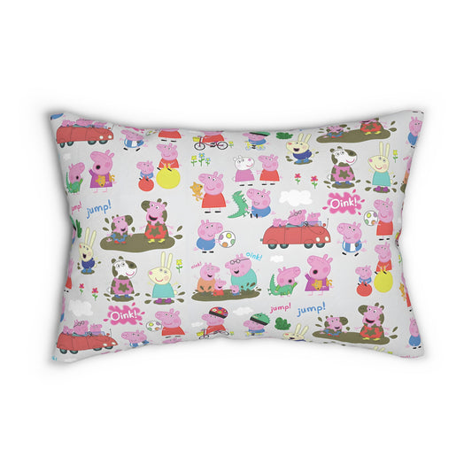 Peppa Pig Oink Oink Collage Spun Polyester Lumbar Pillow