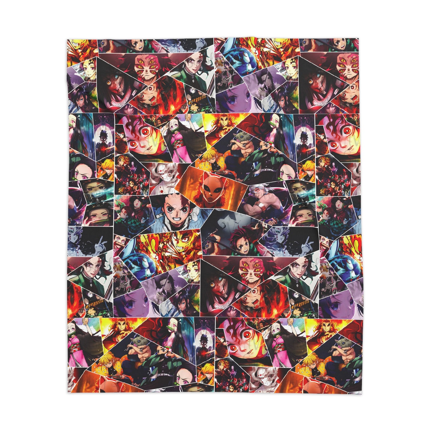 Demon Slayer Reflections Collage Sherpa Blanket