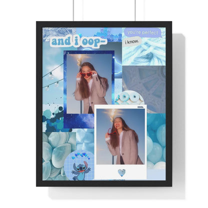 Olivia Rodrigo Light Blue Aesthetic Collage Framed Print