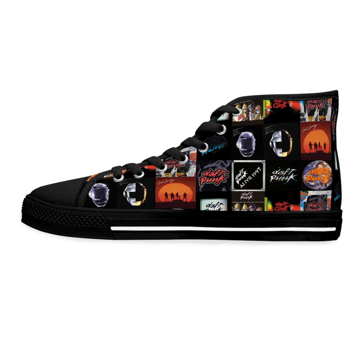 Daft Punk Album Cover Art Collage Women's High Top Sneakers