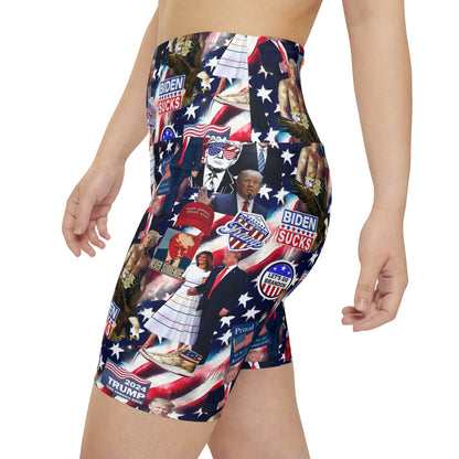 Donald Trump 2024 MAGA Montage Women's Workout Shorts