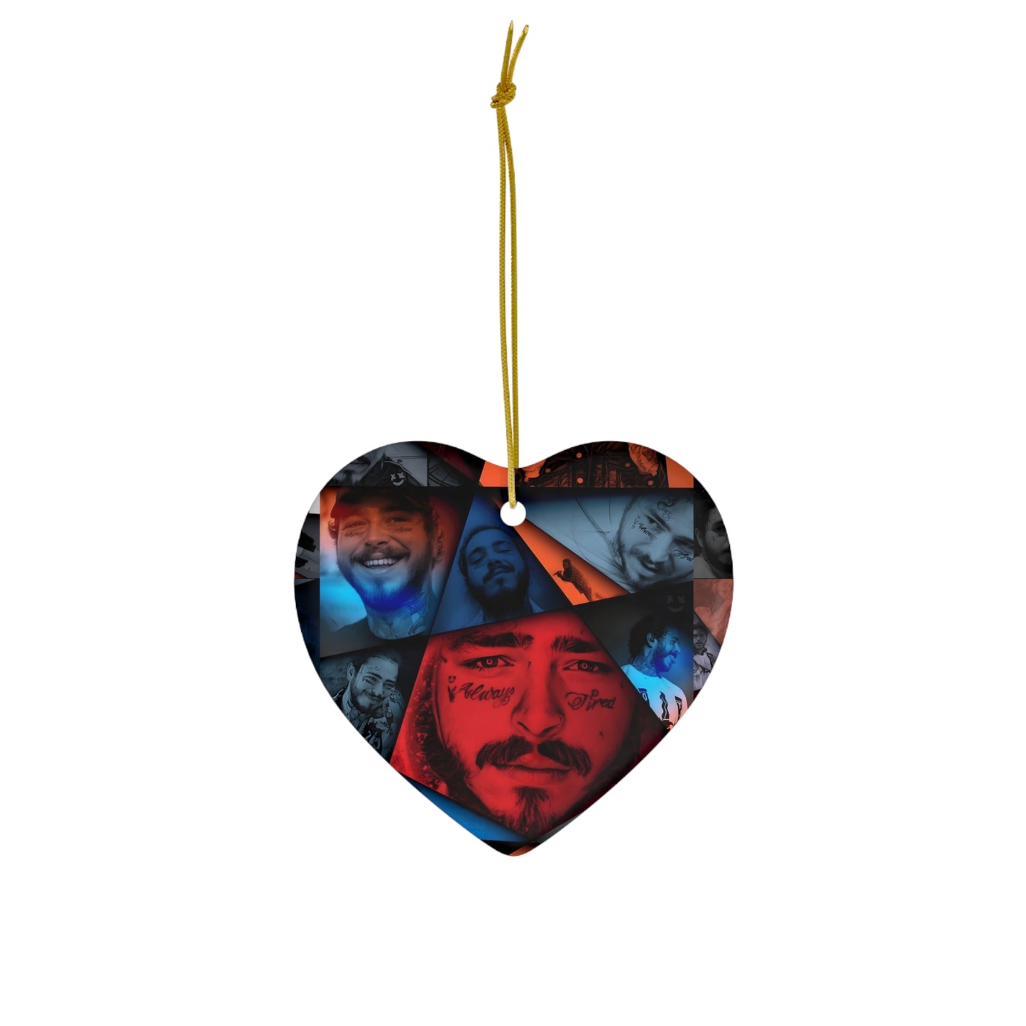 Post Malone Crystal Portaits Collage Ceramic Ornament