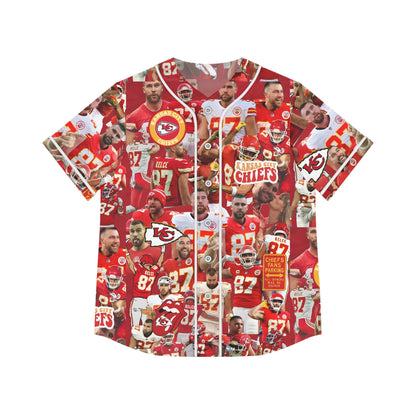 Travis Kelce Chiefs Red Collage Women's Baseball Jersey