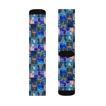 Taylor Swift Blue Dreams Collage Unisex Tube Socks