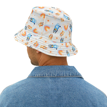 Bluey Rainbows & Flowers Pattern Bucket Hat