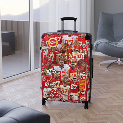 Travis Kelce Chiefs Red Collage Suitcase