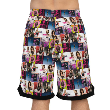 Miley Cyrus Album Cover Collage Basketball Rib Shorts