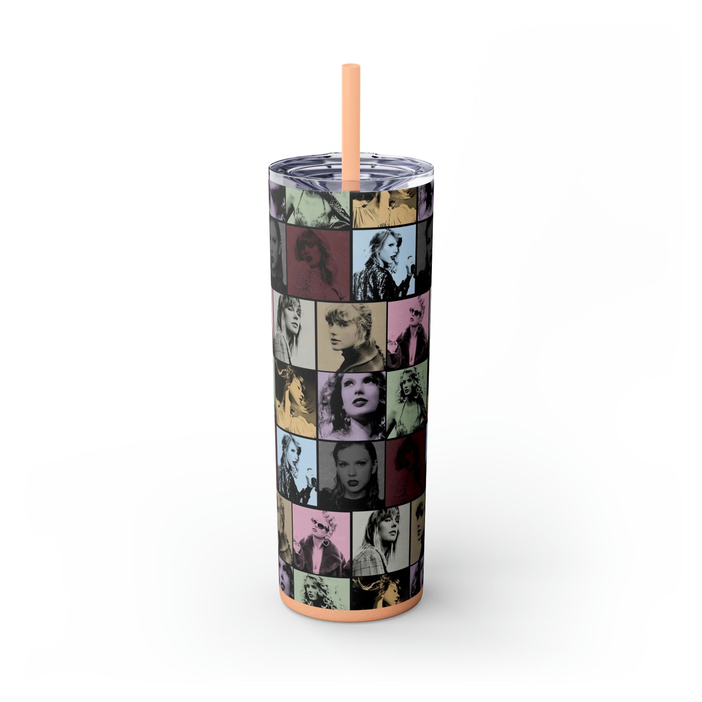 Taylor Swift Eras Collage Skinny Tumbler with Straw