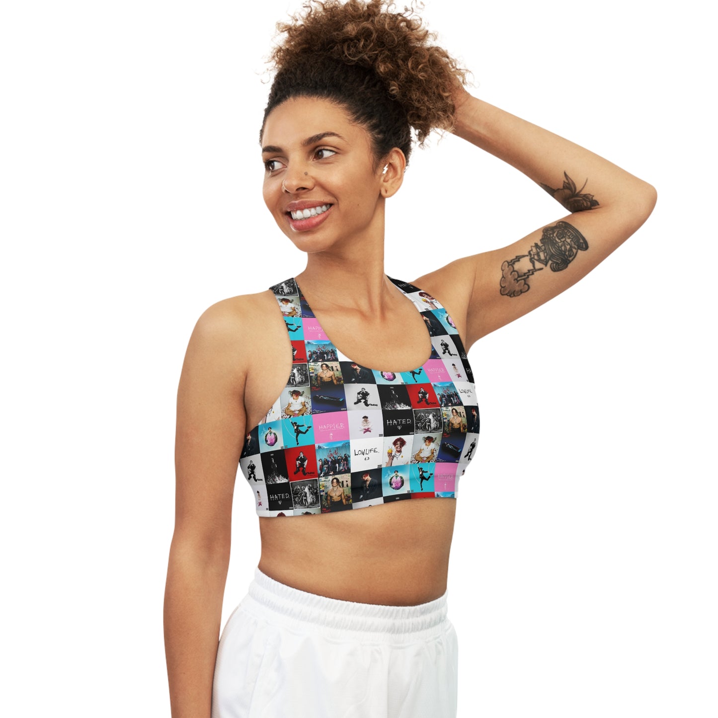 YUNGBLUD Album Cover Art Collage Seamless Sports Bra